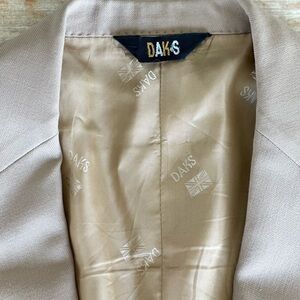 DAKS London Wool Mens Sport Coat Blazer 40 Brown Gold Buttons